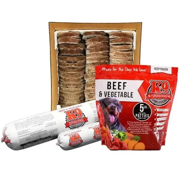 K-9 Kraving Beef & Vegetable Frozen Raw Dog Food