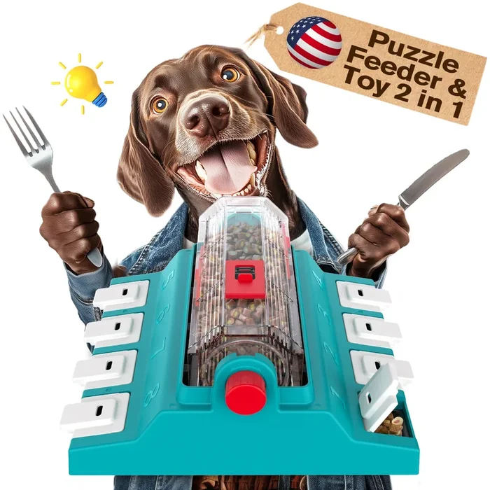 KADTC U.S. Brand & Design 2 Levels of Challenge – Extra Large Size Paw-Activated Rolling Dog Treat Puzzle Feeder Toys For Aggressive Chewers Dogs Food Dispenser Enrichment Toy Christmas New Year Gift