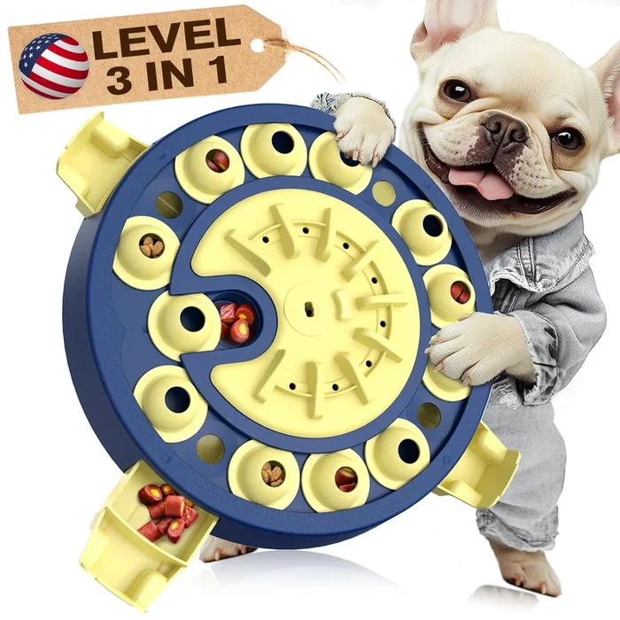 KADTC U.S. Brand & Design 3 Levels of Challenge 4 Ways to Play Advanced Dog Puzzle Toy for Small/Medium/Large Smart Dogs Mental Stimulation Hard Brain Toys Puppy Treat Puzzles Christmas New Year Gift