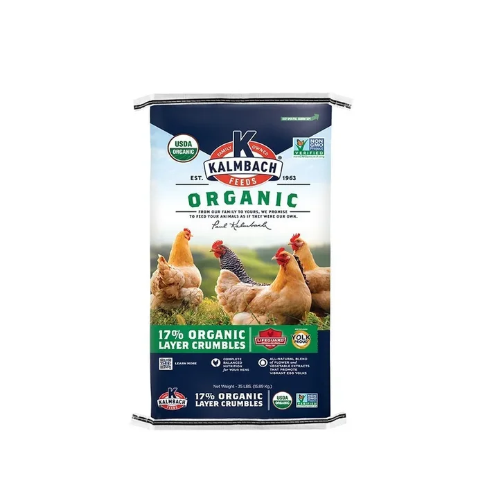Kalmbach Feeds Organic 17% Layer Crumbles Chicken Feed