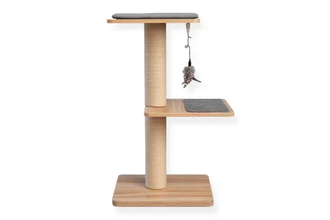KATT3 EVO Classic Brown Wooden Cat Tree – 14″ x14″ x 30″