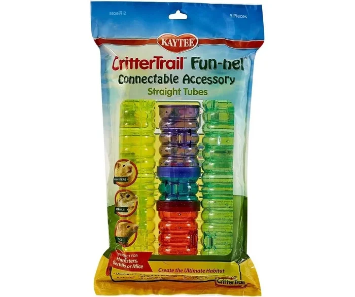 Kaytee – CritterTrail Fun-nel Connectable Accessory Straight Tubes, 5 Pack.