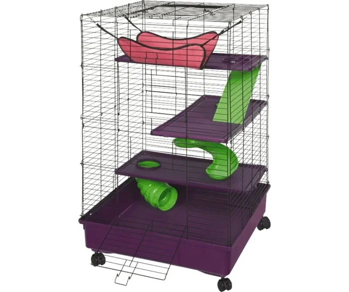 Kaytee – My First Home Deluxe 2×2 Multi-Level Pet Home with Casters