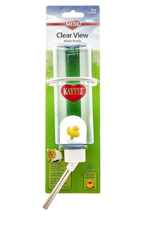 Kaytee Clear View Water Bottle for Pet Gerbils, Hamsters & Mice, 8 oz