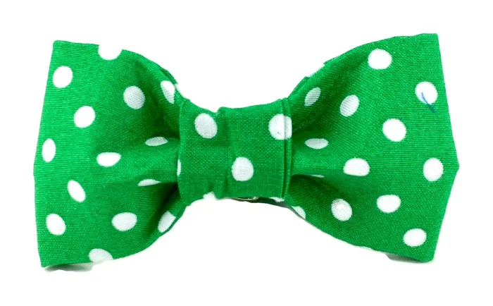Kelly Green/White Polka Dot Dog Bow Tie – 503