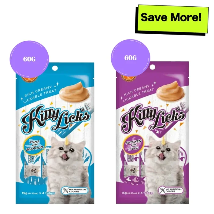 Kitty Licks Chicken Liver and Tuna Seafood Cat Treats Combo