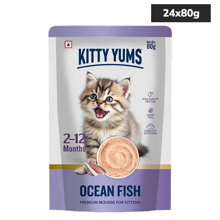 Kitty Yum Ocean Fish Mousse Kitten Cat Wet Food