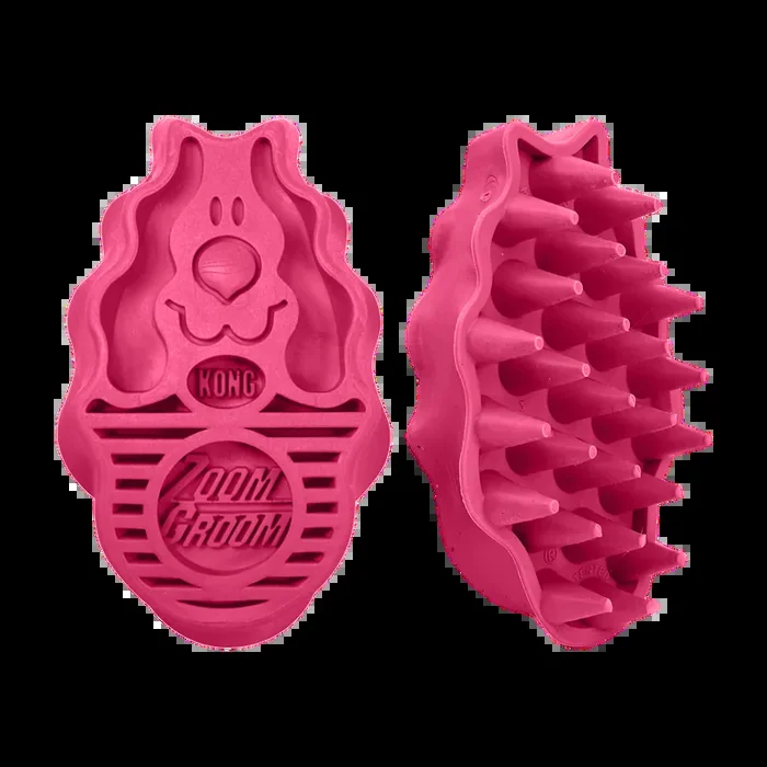 KONG ZoomGroom™ Raspberry Dog Grooming Brush