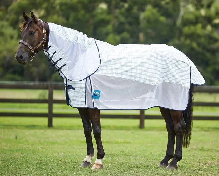 Kool Coat Airstream with Hidden Surcingle III Detach-A-Neck Horse Fly Sheet
