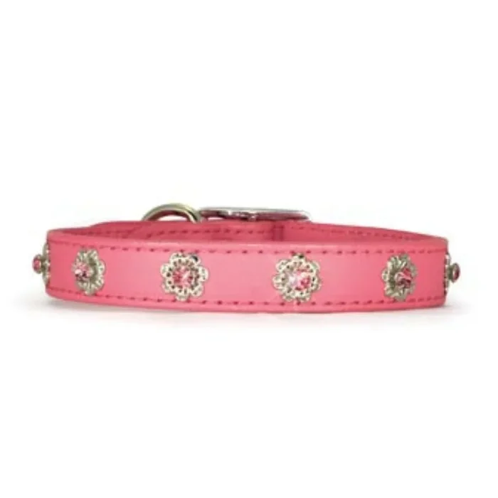 Leather Brothers – Collar Leather W/ Fillagree RS 3/4″ Pink
