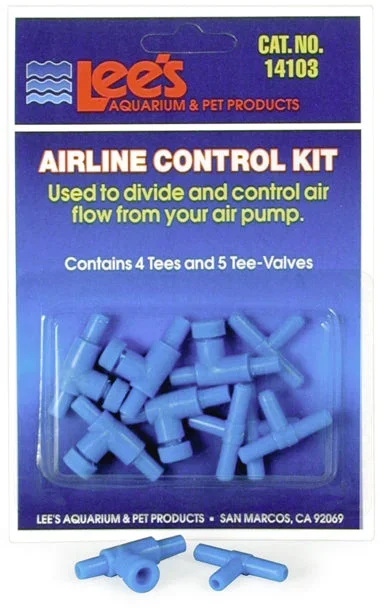 Lee’s Aquarium Airline Control Kit, 4 Tees & 5 Two-Way Valves,