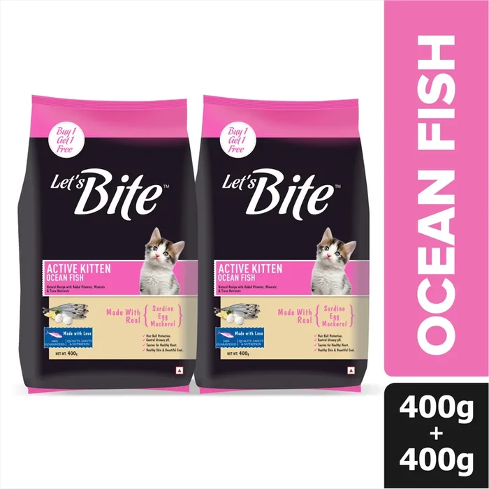 Let’s Bite Active Kitten Ocean Fish Cat Dry Food (Buy 1 Get 1 Free)