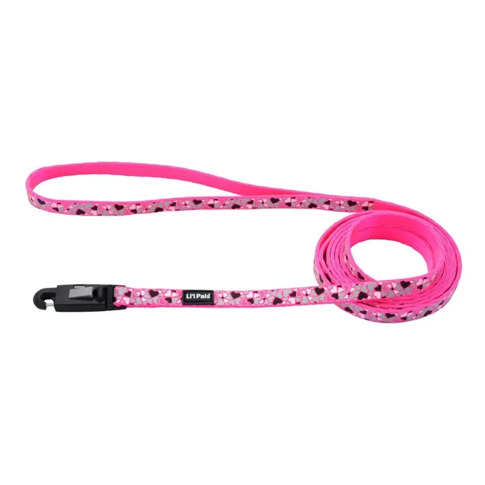 Li’l Pals® Reflective Leash, Pink Hearts