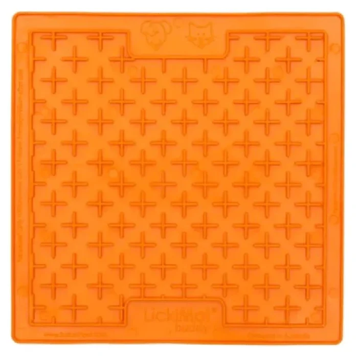 LickiMats Classic Buddy Slow Feeder for Dogs and Cats (Orange)