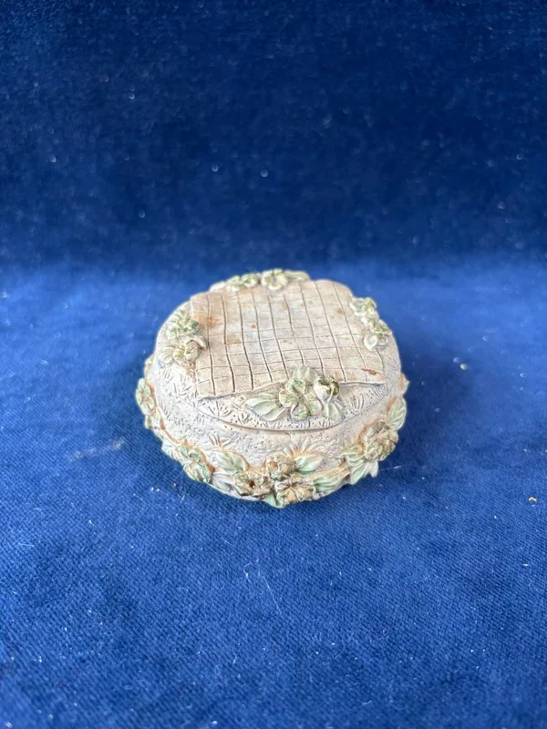 Lidded Trinket Box Checkered Blanket Flowers