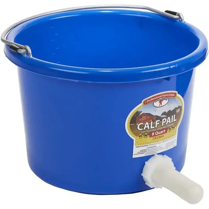 Little Giant Plastic Calf Nursing Pail 8 Quart, Blue