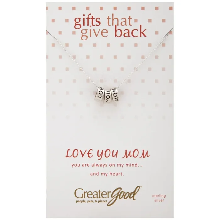 Love You Mom Sterling Necklace