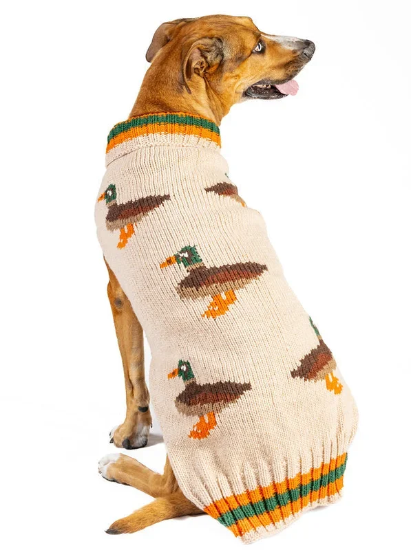 Lucky Duck Hand Knit Wool Dog Sweater by Chilly Dog