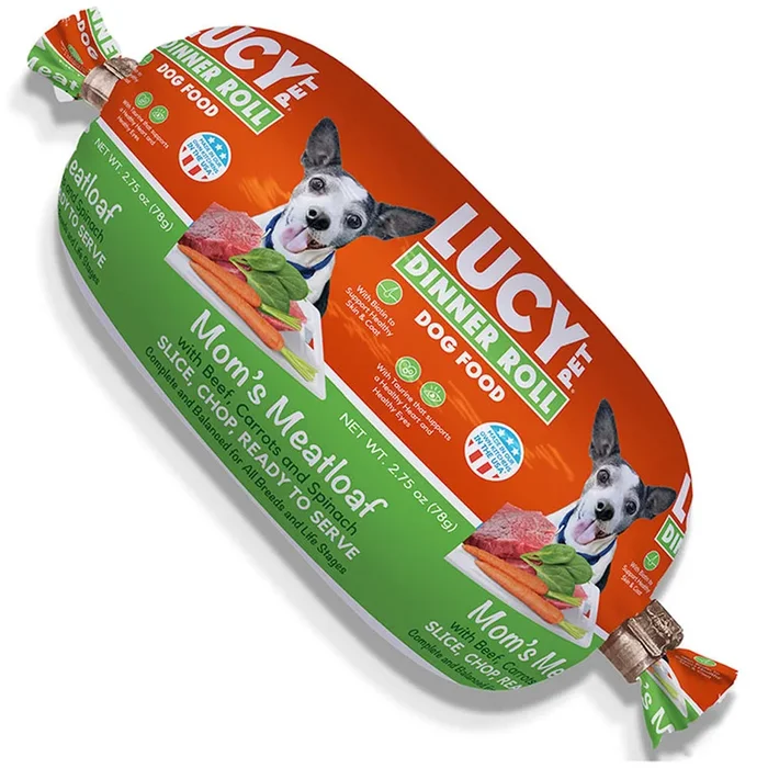 Lucy Pet Products Dinner Roll Mom’s Meatloaf Beef Dog Food 2.75oz