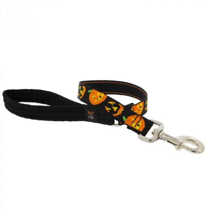 Lupine Dog Leash 1/2″ Wide x 4′ Long Jack O’ Lantern