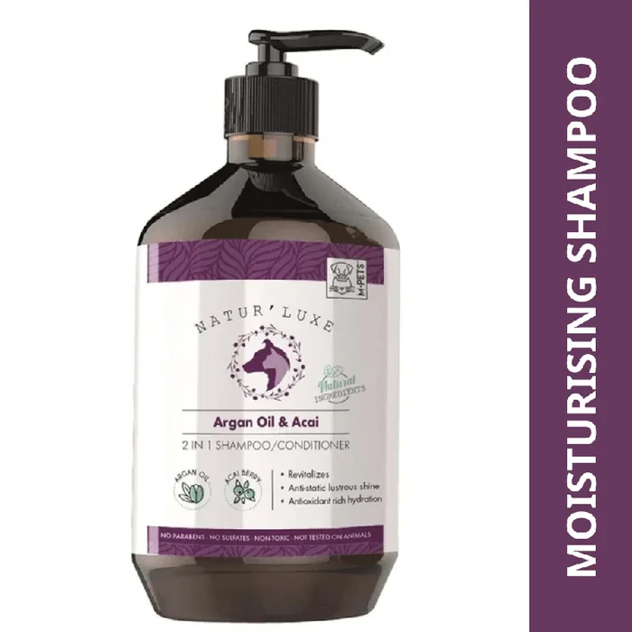 M Pets Natur’Luxe Argan Oil & Acai 2 in 1 Shampoo/Conditioner for Dogs and Cats