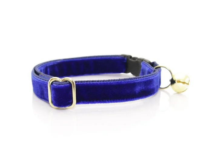 MADE BY CLEO Cat Collar 8-13″ Velvet Sapphire Blue