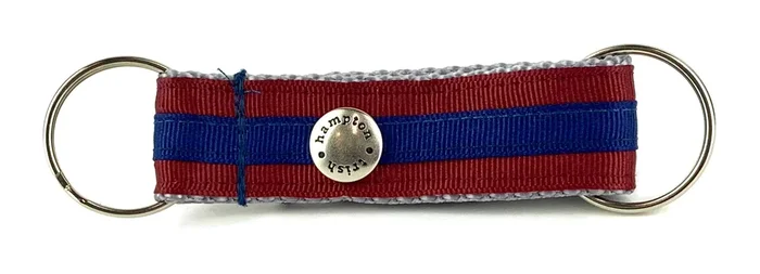 Maroon/Navy Stripe Snappy Keychain – 323