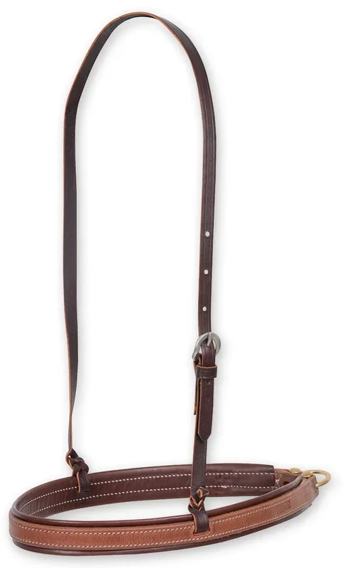 Martin Saddlery Stitched Harness Leather Noseband with Latigo Liner, Natural