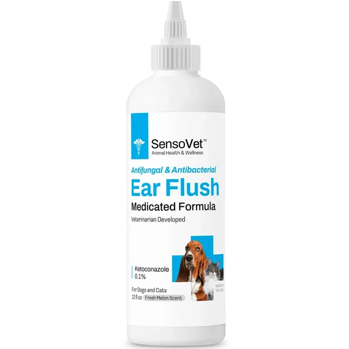 Medicated Ear Flush for Dogs & Cats – 12oz