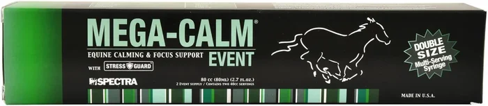 Mega-Calm Event 2-Dose Equine Calming & Focus Support Syringe, 80 cc