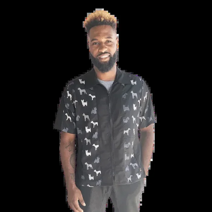 Men’s Terrier Print Grooming Jacket by Ladybird Line