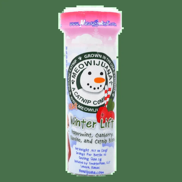 Meowijuana Winter Lift – Peppermint, Cranberry, Silvervine, and Catnip Blend