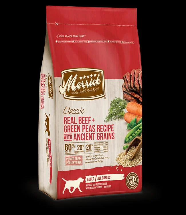 Merrick Ancient Grains Dry Dog Food – Beef & Green Pea – 4lb Bag