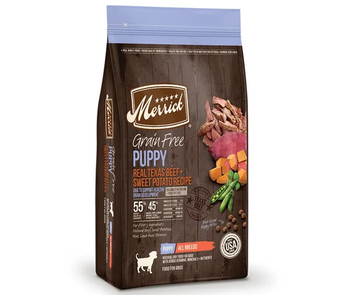 Merrick Grain Free – All Breeds, Puppy Real Texas Beef and Sweet Potato Recipe Dry Dog Food