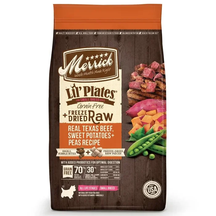 Merrick Lil’ Plates Grain Free Beef and Sweet Potato Recipe with Raw Bites Dry Dog Food