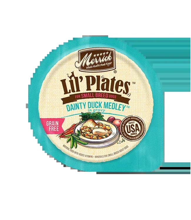 Merrick Lil’ Plates Grain Free Dainty Duck Medley Wet Dog Food, 3.5-oz Case of 12
