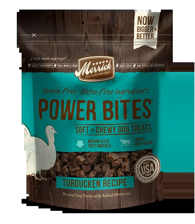 Merrick Power Bites Grain Free Turducken Recipe Dog Treats (6-oz)