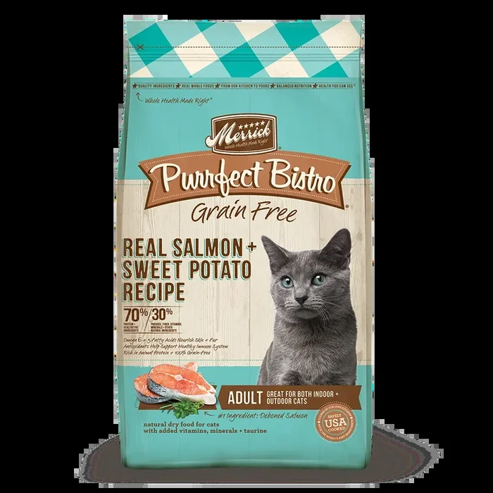 Merrick Purrfect Bistro Grain Free Dry Cat Food – Salmon & Sweet Potato – 12lb Bag