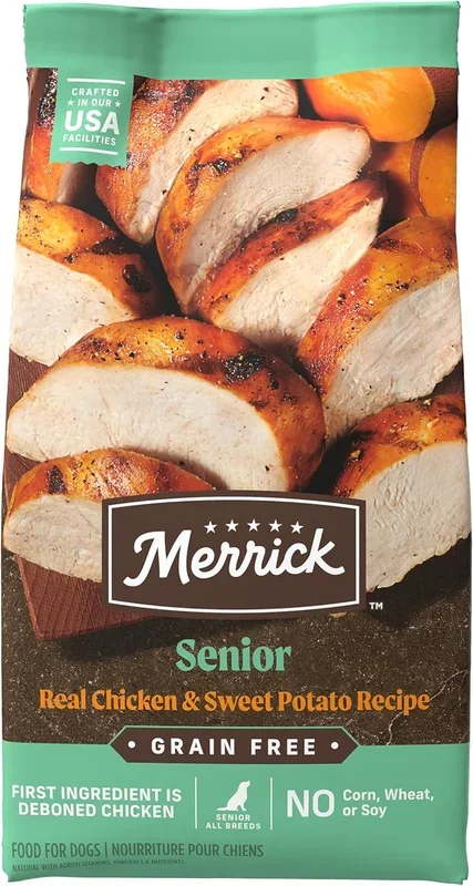 Merrick Senior Chicken & Sweet Potato Dry Dog Food, 22-lb Bag