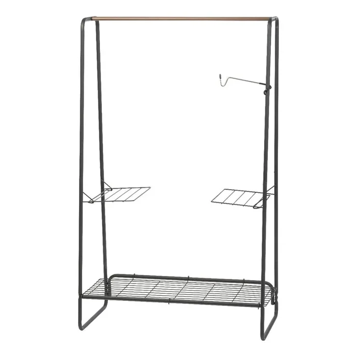 Metal Garment Rack with Wire Shelf – Large