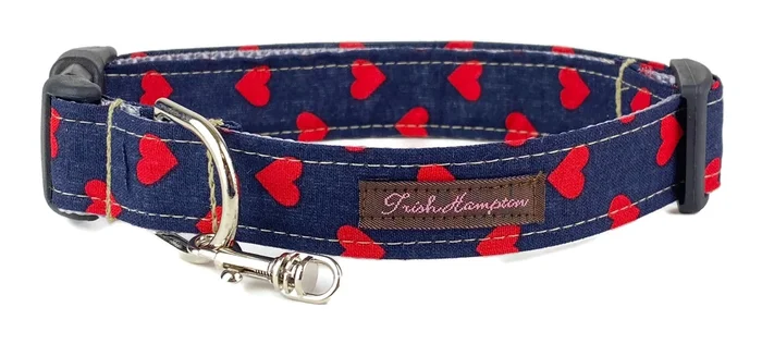 Midnight Red Hearts Dog Collar – 757