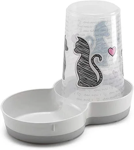 Moderna Cats In Love 6.5 Cups Gray White Dispenser