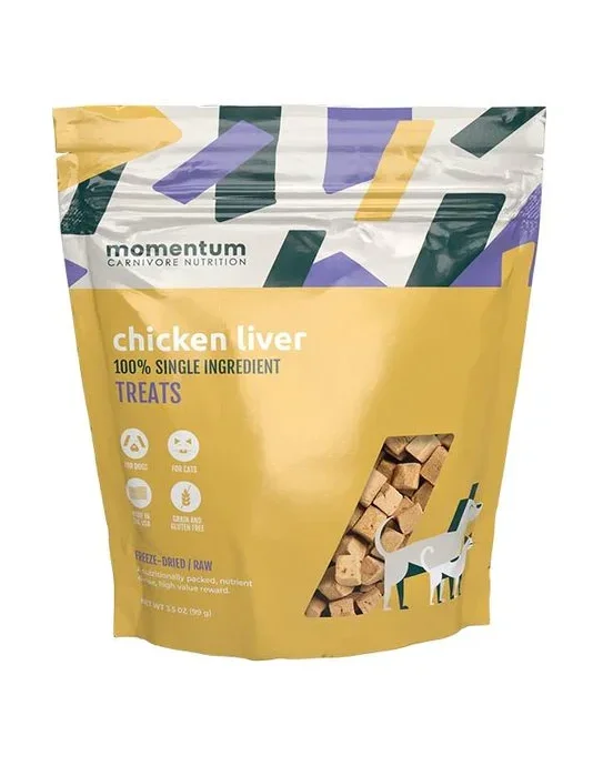 Momentum Freeze-Dried Chicken Liver Dog Treats 3.5oz