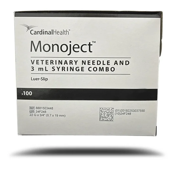 Monoject Luer-Slip (LS) Syringe with Needle Combo