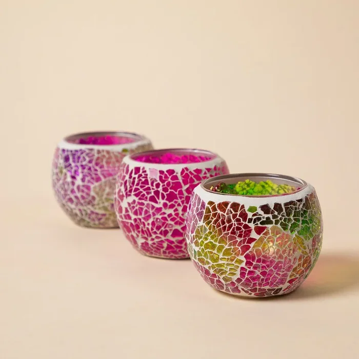 Mosaic Votive Holders – Set of 3