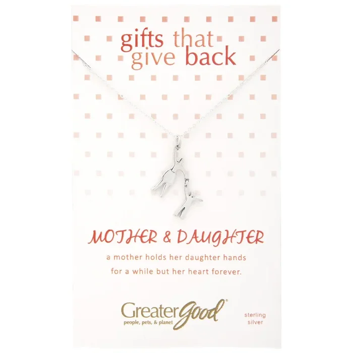 Mother & Daughter Silhouette Sterling Necklace