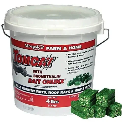 Motomco Tomcat Mouse & Rat Bait Chunx w/Bromethalin 4 lbs.