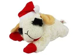 Multipet Holiday Lamb Chop w/ Santa Hat Assorted 10.5″