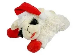 Multipet Holiday Lamb Chop w/ Santa Hat Dog Toy 6.5″