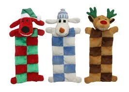 Multipet Loofa Christmas Squeaker Mat Dog Toy Assorted 12″